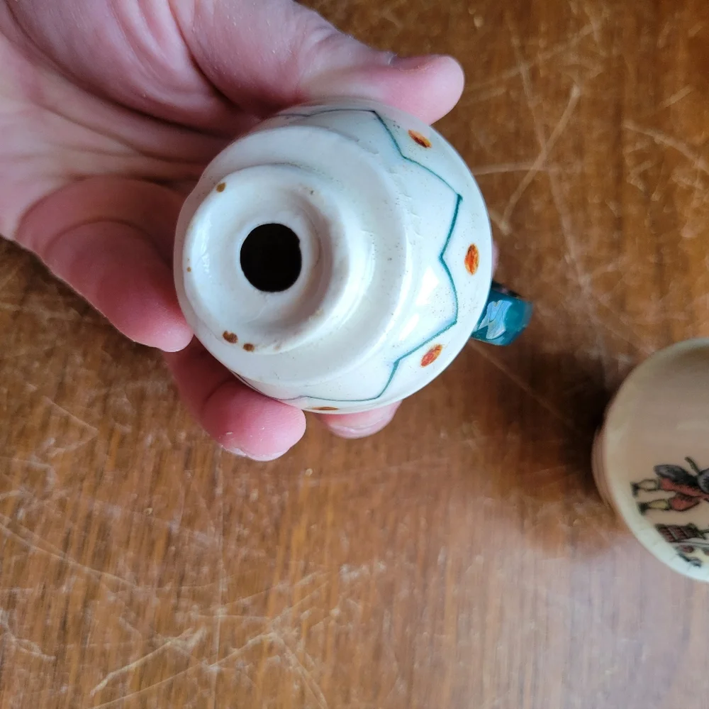 Vintage Salt & Pepper Shakers Crackled Glaze